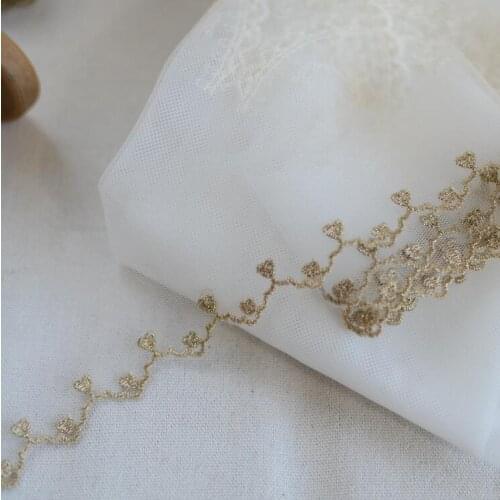 5 Meters Pretty Embroidery Polyester Vintage Gold Lace Trims Diy Chocker Jewelry Handmade Sew Clothes Garments Accessories