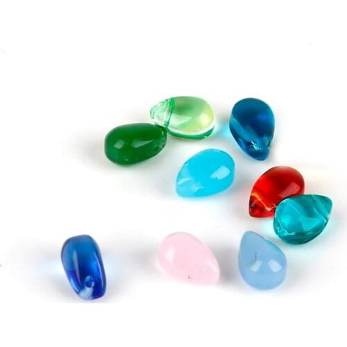 5Pcs/lot 9*6mm Mix 15 Colors Glass Beads Czech Drop Water Pendant Shape Beads Loose Beads Jewelry Material diy Earrings