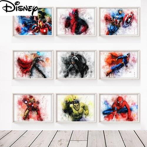 5D Diamond Painting Nursery Wall Art Marvel Avengers Superheroes America Poster Diamond Embroidery For Kids Room Decoration