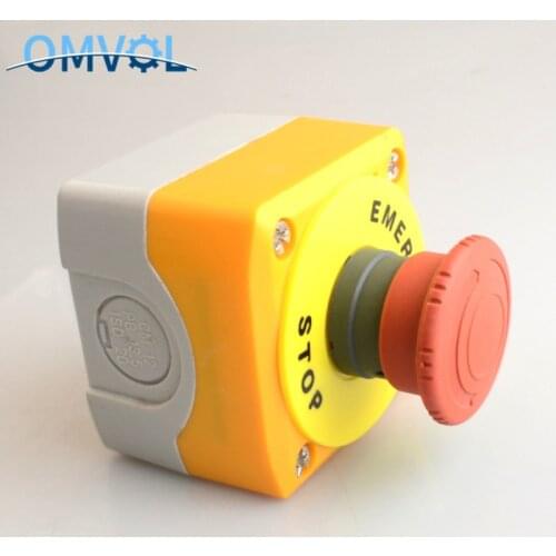 Emergency Stop Push Button Switch Station Red Sign Mushroom Norm 1NO1NC