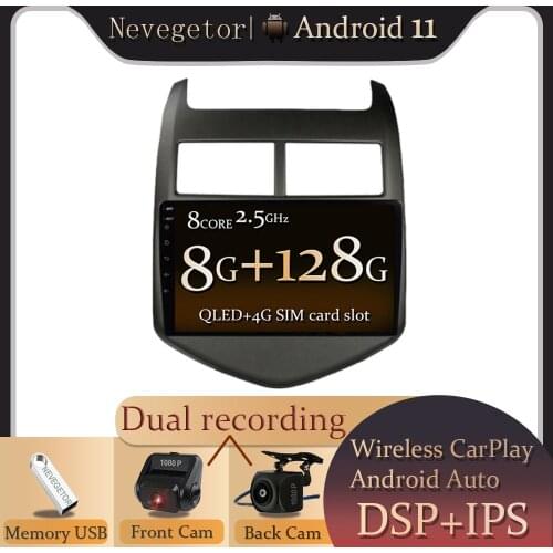 Android 11.0 Car GPS Multimedia Player For Chevrolet Aveo Sonic 2011-2015 Car Radio GPS Navigation Support DVR Camera OBD