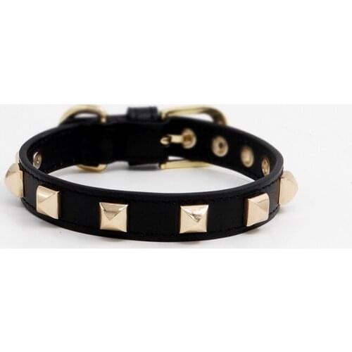 Punk Rivet Pet Dog Collar Designer Black Dog Leather Collar Pet Accessories Cat Collar Puppy Collor Poodle Pitbull Dog