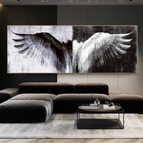 Black White Abstract Vintage Wings Modern Posters Decorative Canvas Wall Art Decor Oil Paintings Home Decor Living Room Pictures