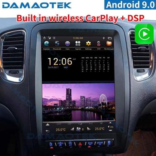 DamaoTek 12.1 inch Android 9.0 tesla style vertical screen For Dodge Durango 2012-2019 Car stereo with screen multimedia radio
