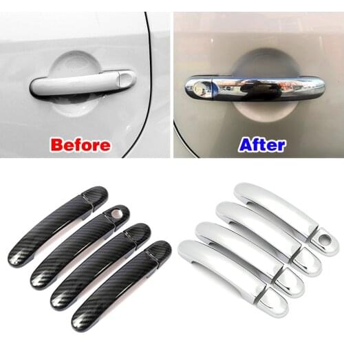 For Volkswagen VW Touran Caddy 2K 2004-2015 Carbon Fiber Color Decoration Refit Chrome Door Handle Cover Trim Protection Sticker