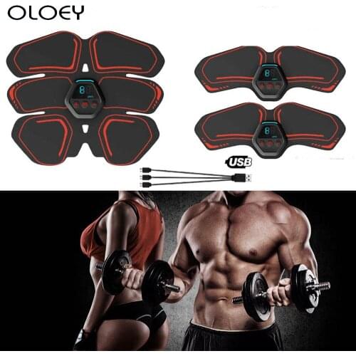 EMS USB Charge Muscle Stimulator Abdominal Muscle Trainer Fitness Accessories ABS EMS Massager Pad Home Gym Belly Arm Trainer