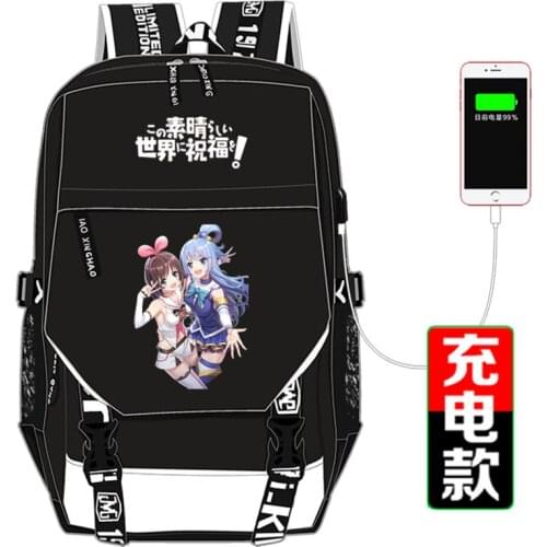 KonoSuba: Gods Blessing on this Wonderful World! Kawaii Women Backpack Akua Megumin School Bags Backpack Mochila Feminina