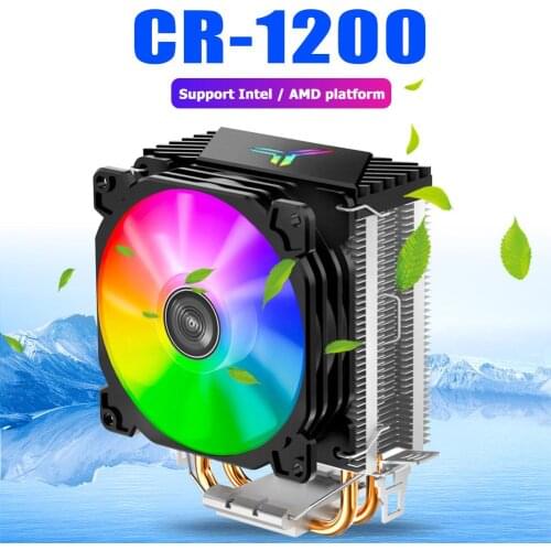 Jonsbo CR-1200 CPU Cooler 92mm RGB 3Pin Cooling Fan Heatsink 2 Heat-pipes Tower Heatsink For Intel LGA 775 1150 1155 AMD AM2/3/4