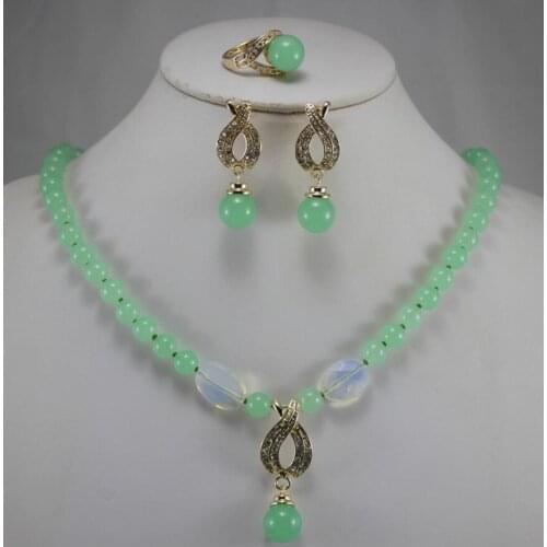 Best fashion jewelry setWholesale factory price Womens semi-preciousNatural stone Necklace earring ring(7/8