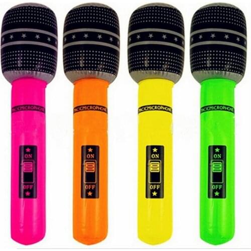 6pc PVC Inflatable Toys Microphones Childrens Inflatable Toys Stage Simulation Props Event Party Favor Gift Random Color