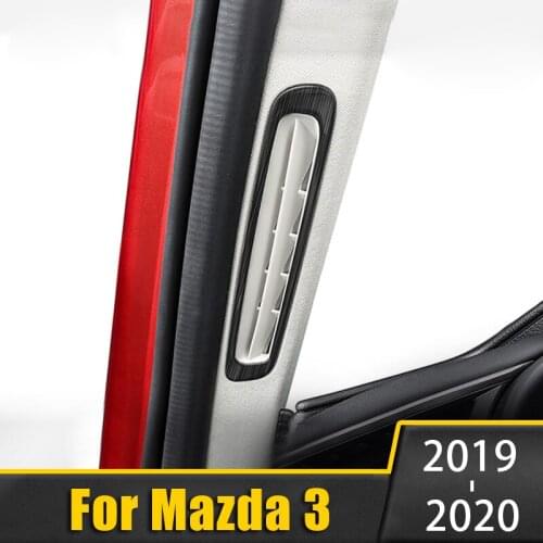 Car Front Door Window Inner Triangle Air Conditioning Vent Outlet Trim Cover Sticker For Mazda 3 Alexa 2019 2020 Accessories