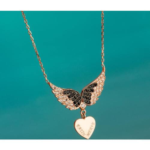 Silver Heart Style Silver Necklace Angel Wing Model Necklace Women Accessories Solid 925 Sterling Silver Women For Gifts