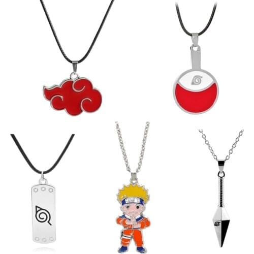 Hot Sale Cosplay Amine Akatsuki Organization Logo Red Cloud Necklaces For Women Men Kids Children Friends Jewelry Gift