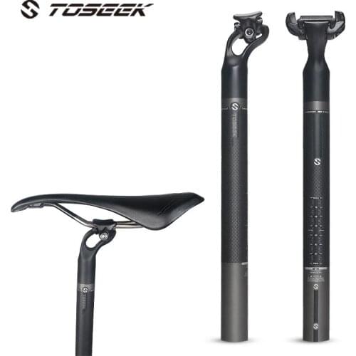TOSEEK MTB Road Bike Carbon Seatpost 3K matte black Carbon Fiber seat post 27.2/30.8/31.6mm light seat tube backward Shift 25mm