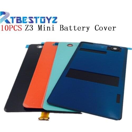 RTBESTOYZ 10pcs For Sony Xperia Z3 Compact D5803 D5833 Case Glass Battery Housing Cover For Z3 Mini Back Cover Cases with NFC