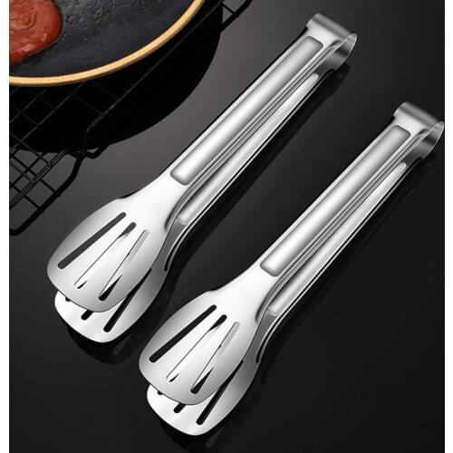 Food Tongs Anti-heat Easy to Grip Portable Stainless Steel Food Tongs Kitchen Utensils BBQ Salad Tools Grill Kitchen Accessories