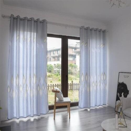 Modern Blackout Curtains For Living Room Bedroom Window Curtain Drapes Leaves Thick Curtains treatment Blind Fabric Drapes Decor
