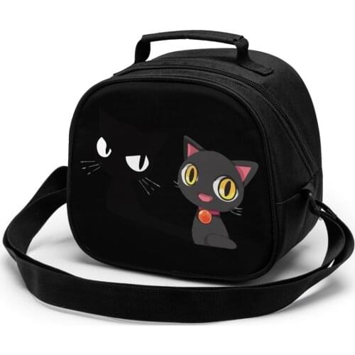 Kuro Neko By Hiperion Lunch Bag Lunch Bag Student Portable Insulated Office Lunch Box Picnic Bags Thermal Food Tote Handbag
