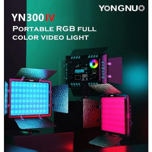 YONGNUO YN300IV LED Video Light RGB 3200K-5600K Fill-in Lamp Remote Control Studio Photography Lighting for makeup vlog TikTok
