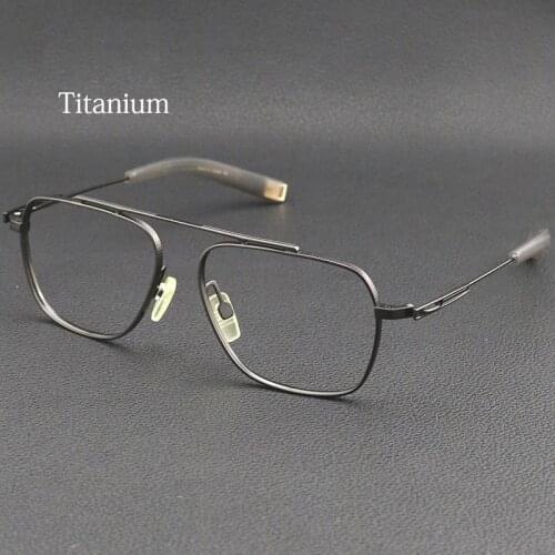 Vazrobe Titanium Eyeglasses Frames Male Women Square Glasses Men Spectacles Vintage for Reading Glasses Optical Lens