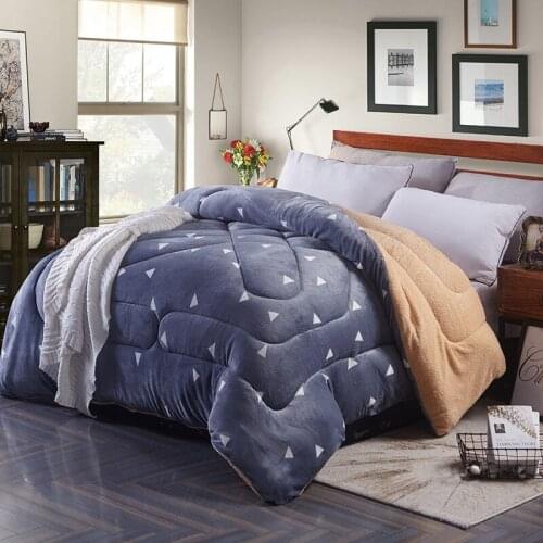 Thickened Winter Quilt Workshop Lamb Wool Warm Bed Down Comforter Camouflage Velvet Quilt Camel Patchwork Quilt Home Textiles