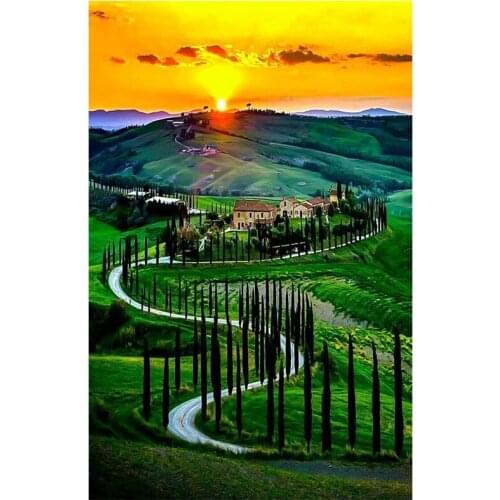 Magical toscana landscape DIY Diamond Paintingmagical toscana scenic Diamond Embroidery Cross Stitch Rhinestone Mosaic Painting