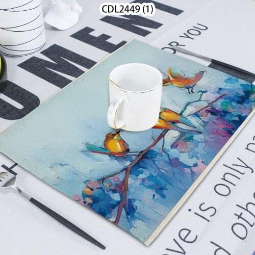 1 Piece Of Vase Pattern Floral Printed Napkin Cloth Home Table Decoration Table Mat Untersetzer Coaster 42 * 32 Servilletas Tela