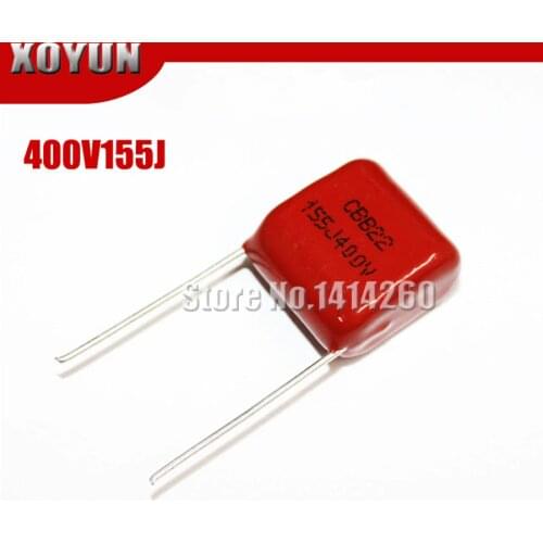 10pcs/lot CBB22 400V155J Pitch 15MM 155J 400V 155J400V CBB Polypropylene film capacitor