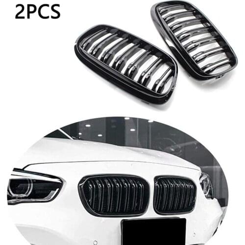 2PCS Gloss Black Front Kidney Grille Racing Grilles for BMW 2 Series F45 F46 Active Tourer 2015~2017 Car Style Accessories