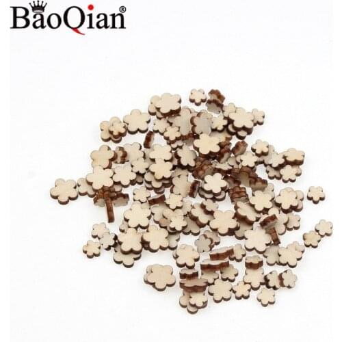 200pcs Wooden Flower Confetti Wood Chips For Craft Wedding Party Favor Baby DIY Table Crafts Christmas Decoration