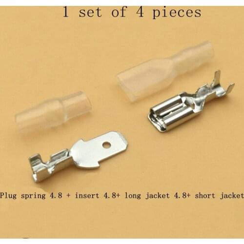 50sets/lot 4.8 Interlocking inserts Insulated transparent sheathed male and female plug terminals free shipping