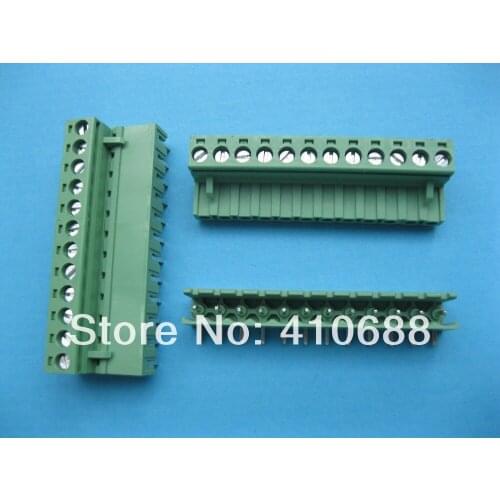 60 Pcs Angle 12 way/pin Pitch 5.08mm Screw Terminal Block Connector Pluggable Type Green 2EDCK-2EDCR-5.08