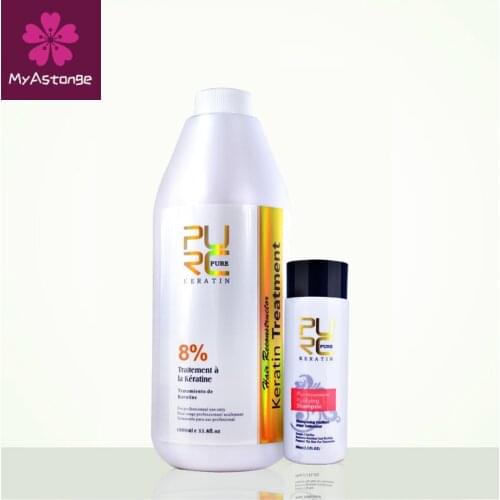 8% Formlain 1000ml Keratin and 100ml Purifying Shampoo For Straightening High Quality Best Hair Care Set Free Shipping