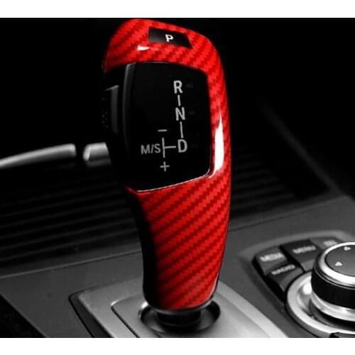 ABS Gear Shift Handle Sleeve Cover Trim For BMW E60 E70 E71 X5 X6 2008-2014 LHD Carbon Fiber Color Car Styling Interior