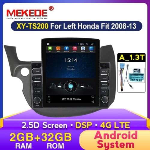 4G LTE 9.7" Tesla Screen Car Stereo for HONDA FIT JAZZ 2007- 2013 Left Hand Drive Android Car Radio Multimedia Player GPS Navi