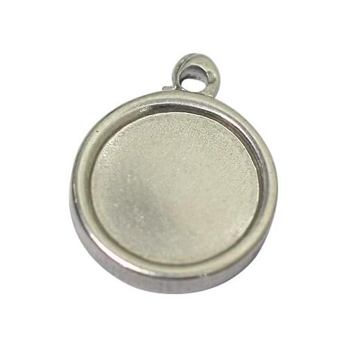 Beadsnice Stainless Steel Pendant Tray Cabochon Base Bezel Setting Jewelry Supplies Making 38698