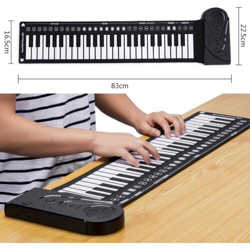 Besegad Portable Foldable 49-Key Electronic Keyboard Piano Musical Teaching Toy for Adult Kids Birthday Christmas Festival Gift