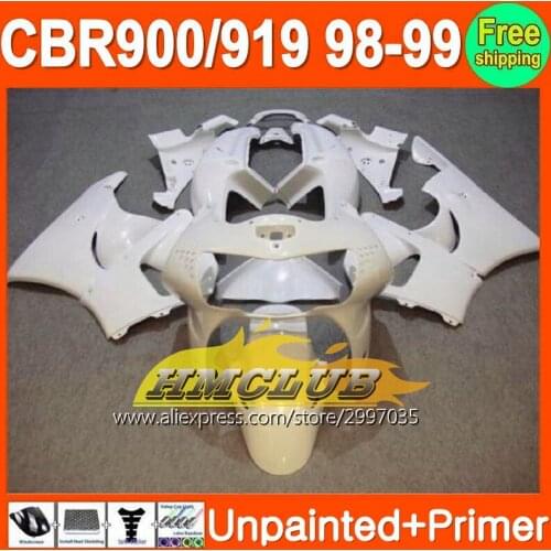 Bodys Unpainted+Primer Fairing For HONDA CBR919RR CBR900RR 98-99 CBR 919RR CBR919 919 RR 900RR 98 99 1998 1999 Fairings