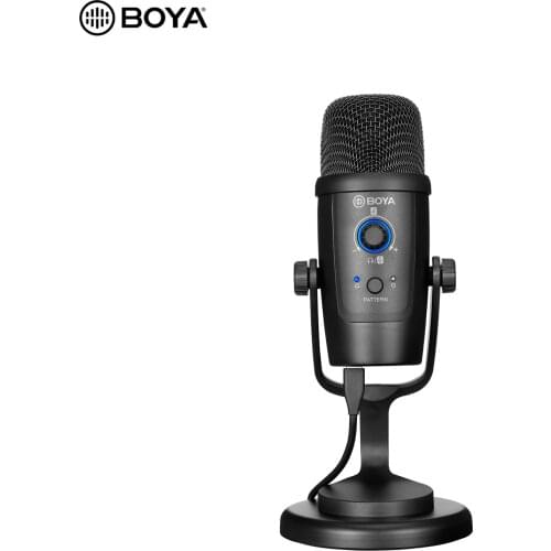 BOYA BY-PM500 USB Microphone Mic Cardioid/ Omnidirectional 3.5mm Headphone Jack Desktop Mic Stand Type-C for Studio Recording