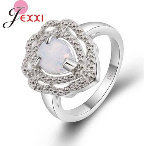 Factory Price 925 Sterling Silver Ring for Women Shining White Opal Stone Made Trendy Wedding Engagement Party Jewelry