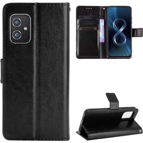 Case For Zenfone 8 ZS590KS Premium PU Leather case Back Cover Flip Case Cover On For Asus Zenfone 8 Flip