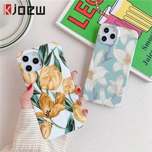 KJOEW Phone Case For iPhone 12 Mini 12 Pro Max 11 Pro Max X XR XS Max 7 8 Plus SE 2020 NEW Pretty Flowers Soft IMD Back Cover