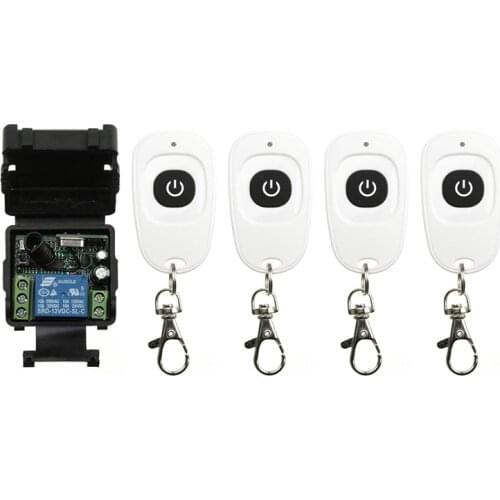 DC12V 24V 1CH 1 CH Mini Wireless RF Remote Control Light Switch 10A Relay Output Radio Receiver Module+one-button Transmitter