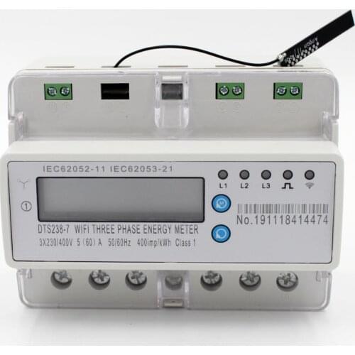 Smart Wifi Meter DTS238-7 W three phase din rail current voltage display RS485 communication smart energy meter wifi