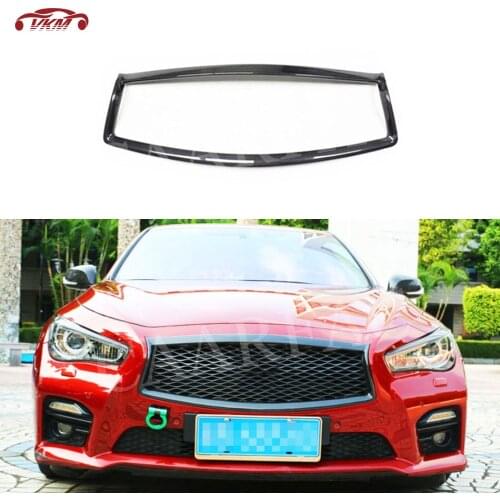 Carbon fiber /ABS Material Front Head Bumper Grill Frame Car Accessorise For Infiniti Q50 Sedan 4 Door 2014-2020