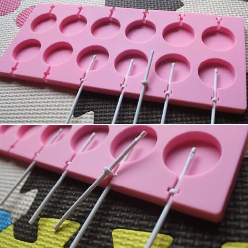 Round Shape Silicone Mold Lollipop Mould Home DIY Chocolate Candy Baking Tool NW