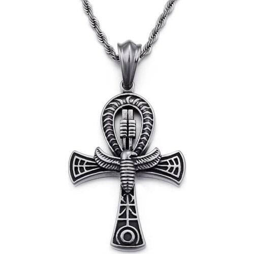 Egyptian Life Cross Pendant Eternal Life Stainless Steel Anka Egyptian Style Personality