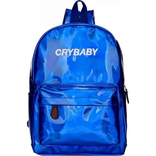 Mini Travel Bags Silver Blue Pink Laser Backpack Women Girls Bag PU Leather Holographic Backpack School Bags for Teenage Girls