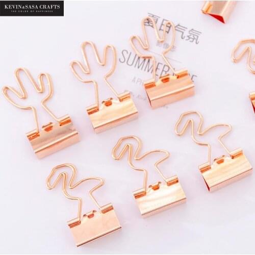 4pcs/set Rose Gold Metal Paper Clips Cute School Suppliers Stationery Clips Gift Office Decor Presented By Kevin&Sasa Crafts