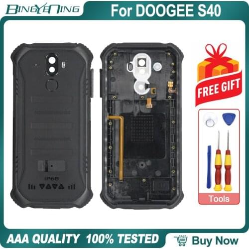 100% New Original Battery cover For DOOGEE S40 Back housing case with Fingerprint sensor side key button cable Phone Accessory